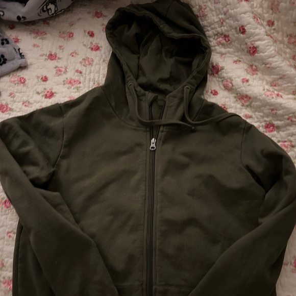 Army Green Zip up Hoodie - Picture 1 of 3